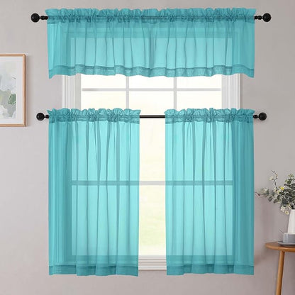 Cafe Curtains 36 Inch Length Tier 2 Pieces, Modern Soft Airy Sheer Kitchen - Image 8