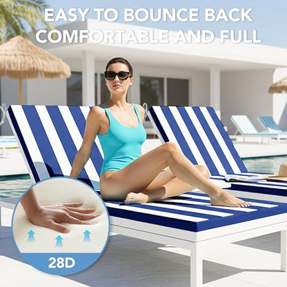 L'AGRATY Outdoor Lounge Chaise Cushion: 72x21x3 Inch Waterproof Lounge Chair - Image 3