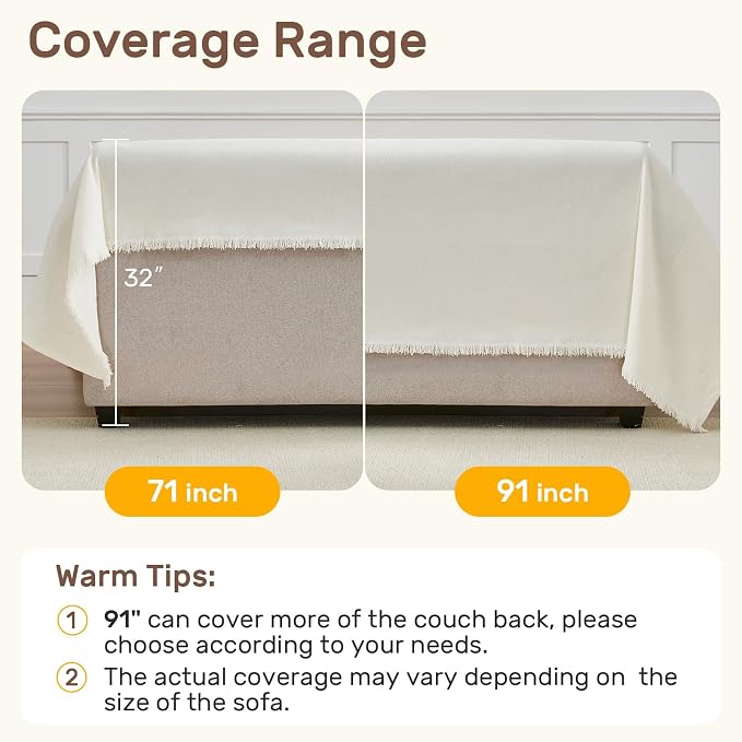 2 Pieces Sectional Couch Covers L Shaped Cover XXL Cream White | Thick Washable - Image 5