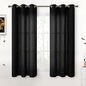 YoungsTex Black Linen Semi Sheer Curtains 54 Inch Length by YoungsTex