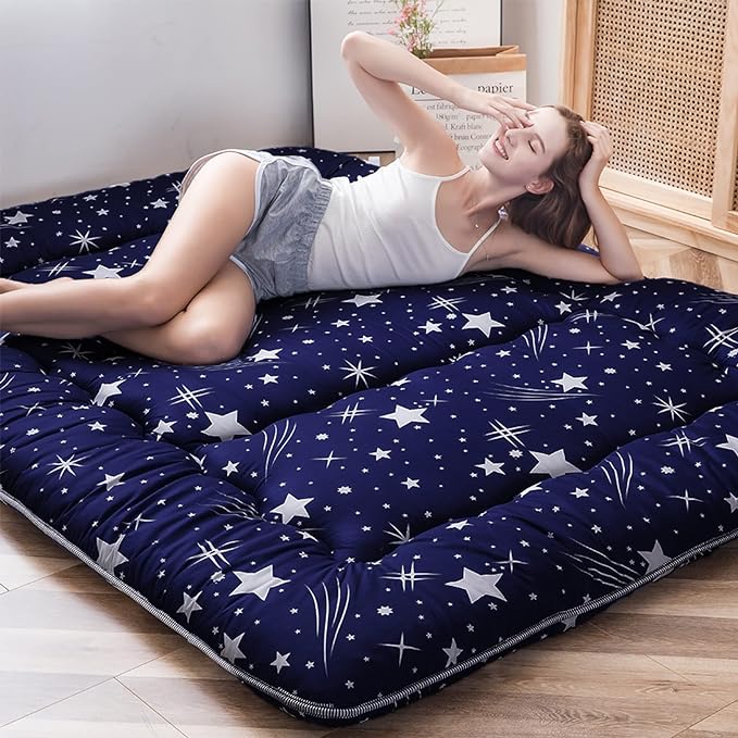 MAXYOYO Navy Starry Sky Japanese Futon Mattress, Tatami Mat Portable Camping by MAXYOYO