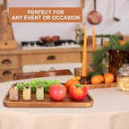 Rectangular Wooden Platters Long Charcuterie Boards Decorations Serving Trays Platter for Cookie, Snack, Appetizer, Dessert, Party, Food Dish Rectangle Acacia Wood Kitchen Platter Plates Cheese Board