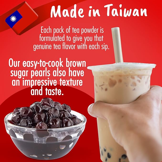 Fusion Select 5 Packs Bubble Tea Kit Extra Rich Blueberry, Raspberry Strawberry Blackberry Cherry Boba Tea Kit Drinks, Boba Tapioca Pearl, Straws, Various Tea Set Flavors