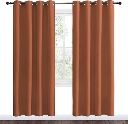 NICETOWN Halloween Burnt Orange Insulated Curtains Blackout Draperies - Image 2