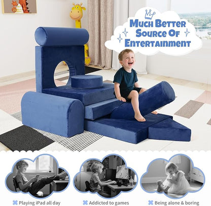 Modular Kids Play Sofa Multifunctional Kids Sofa Convertible Foam Floor Mat - Image 7