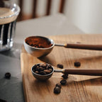 Coffee Spoon - Vintage Walnut Wood Handle, Stainless Steel Coffee Scoop ，Stainless Steel Tea Scoopand Seasoning Spoons (1, Rose Gold, 10g Capacity)