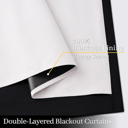 Yakamok Black 100% Blackout Curtains 96 Inches Long - Image 4