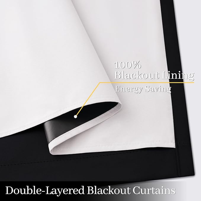 Yakamok Black 100% Blackout Curtains 63 Inches Long - Image 5