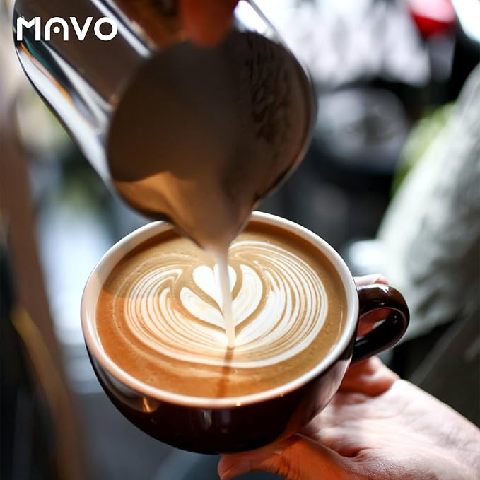 Milk Frothing Pitcher Steaming Pitchers Stainless Steel Milk/Coffee/Latte/Cappuccino Steam Pitchers Milk Jug Cup (600ml/20oz Set)
