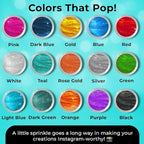 Bulk 20g Light Blue Edible Glitter for Drinks | Premium Edible Glitter for Cakes, Cocktails, Light Blue Cake Decorating Decorations Food Grade, Vegan, Kosher, Halal, Gluten Free - Made in USA