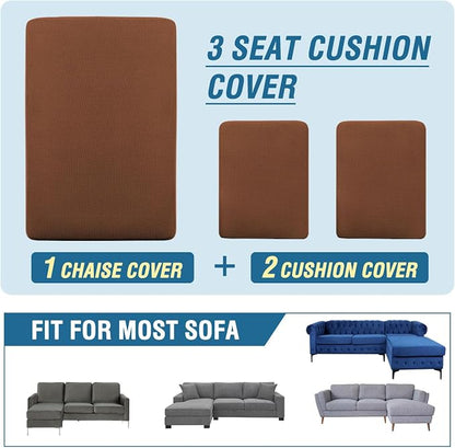 H.VERSAILTEX Sectional Couch Covers 3 Pieces Sofa Seat Cushion Covers L Shape - Image 8