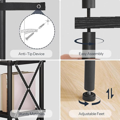 HOOBRO Corner Bookshelf, 4-Tier L-Shaped Bookcase, Industrial Open Display - Image 6