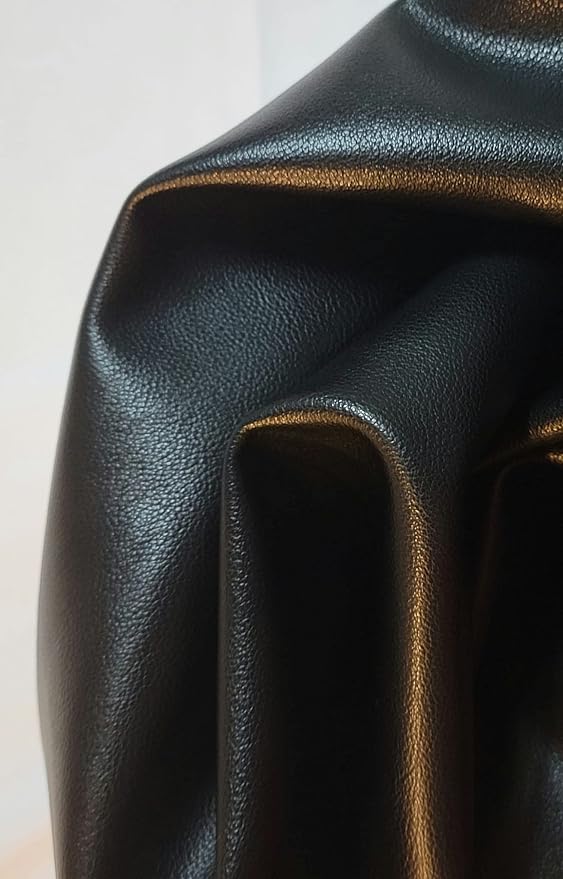Black Soft Faux Vegan PU {Peta Approved Vegan} Leather by The Yard 20 Yard roll - Image 2