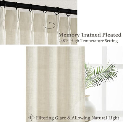 Extra Long 144 Inch Light Filtering Pinch Pleated Curtains - Image 4