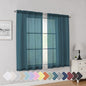 Simplebrand Dusty Blue Short Sheer Curtains 45 Inch Length by Simplebrand
