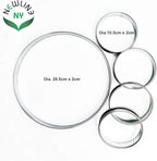 NewlineNY Stainless Steel 5 Pcs double rolled edges Circular Round Tart Rings, Pastry Muffin Molding Plating, Set of 5 : 1 x (28cm 11") + 4 x (10cm 4") x (2.2cm 0.85" H)