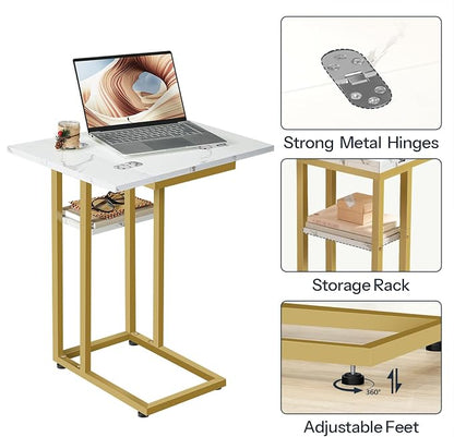 HOOBRO Foldable C Shaped End Table, C Shaped Side Table - Image 8