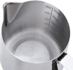 Milk Frothing Pitcher Cup, 12oz/350ML Milk Frother Cup Stainless Steel Steaming Pitcher Milk Jug Coffee Latte Art Cappuccino Espresso Machine Accessories Barista Steam Pitchers Attached Dessert Spoons
