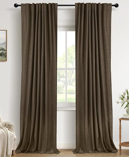 Faux Linen Total Blackout Curtains by 100BlackoutShield