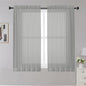 Sheer Curtains Grey 45 Inches Long, Light Filtering Tiers by OWENIE