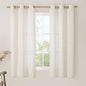 Sheer Linen Curtains 63 inches Length, Light Filtering Panels Bronze Grommet by LAMIT