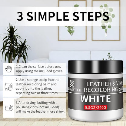 Leather Recoloring Balm, 8.5oz Leather Color Restorer, Leather Couch Scratch - Image 4