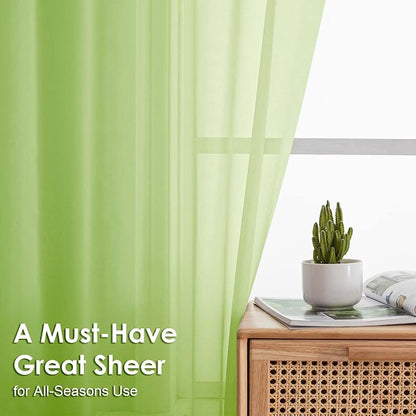 Sheer Curtains 63 inch Length 2 Panels Set - Image 5