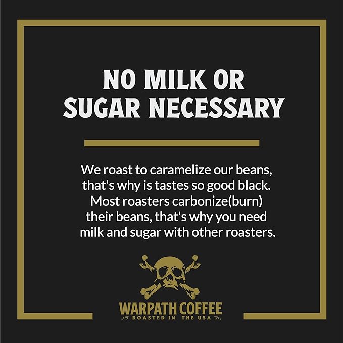 Warpath Coffee Whole Bean Coffee Medium Roast, Breakfast Blend, High Caffeine, Extra Strong Roasted 100% Arabica Coffee Beans Whole, Rich Aroma, Full Bodied Intense Cup, Created by Navy SEALs, 12oz