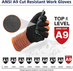 Schwer ProGuard Highest Level Cut Resistant Work Gloves PR3326 for Extreme Protection，ANSI A9 Cut Gloves with Reinforced Thumb, Non Slip, Non PFAS, Durable, Touch-screen, Orange 120 Pairs, L