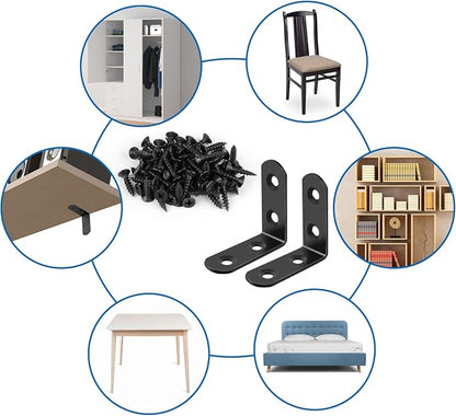 16 Pcs L Bracket Stainless Steel Corner Brace Sets, 90 Degree Right Angle - Image 6
