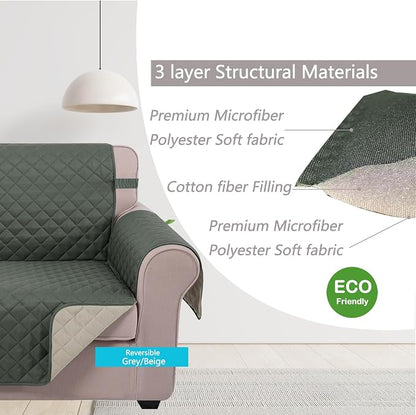 U-NICE HOME Reversible Recliner Chair Covers, Pet Friendly, Elastic Straps - Image 4