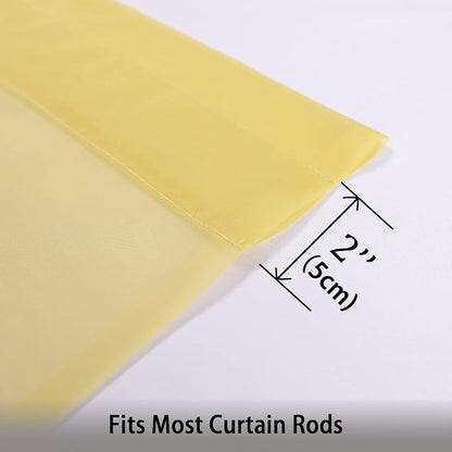 Sheer Curtains 63 inch Length 2 Panels Set, Ivory Sheer Cutains Short Curtains - Image 7