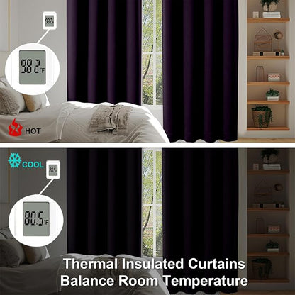 Simplebrand Ava Blackberry Short Blackout Curtains - Image 6
