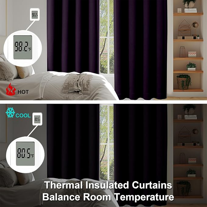 Simplebrand Ava BlackBerry Blackout Curtains - Image 6