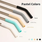 Metal Straws for 30 oz Yeti Tumbler, 5 Pcs Reusable Stainless Steel Straws with Silicone Tip for BJPKPK, RTIC, WETOWETO, Beast 30 oz Tumbler, Cleaning Brush, 1 Portable Bag