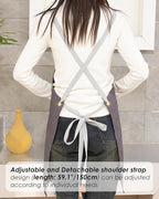 Lisianthus 2 Pack Adjustable Bib Aprons for Women with Pockets, Men's Kitchen Cooking Apron
