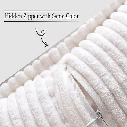 MIULEE Decorative Lumbar Throw Pillow Covers 12x20 Inch White 2 Pack | Boho - Image 3