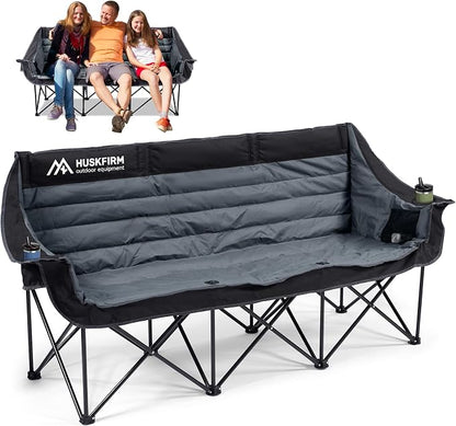 Huskfirm 3 Person Camping Chairs Folding Double Camping Chair Portable by Huskfirm