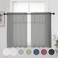 Short Sheer Curtains 30 Inches 2 Panels Set, Kitchen Tiers Light Filtering Rod by OWENIE