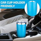 20oz Tumbler with Lid Double Wall Vacuum Insulated Travel Coffee Mug Stainless Steel Thermal Cup Powder Coated Sturdy Coffee Tumbler for Hot and Cold Beverage (Baby blue,1)