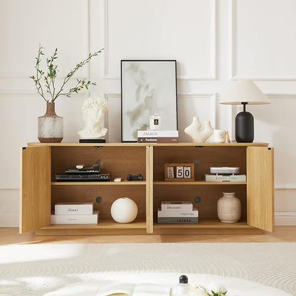 Fluted TV Stand for TVs Up to 75 Inch, Mid Century Modern TV Console for Living - Image 9