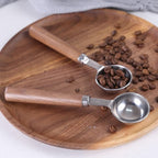 KKC HOME ACCENTS Wooden Handle Coffee Scoops - 1 Tablespoon, Coffee Bean & Tea Measuring Spoon, 2 Pcs, 6.7" Length