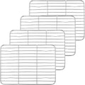 P&P CHEF Baking Cooling Rack Set for Cooking Roasting, 4-Piece Stainless Steel Wire Racks for Oven Use, Healthy & Dishwasher Safe, Rectangle, 9.7 Inch