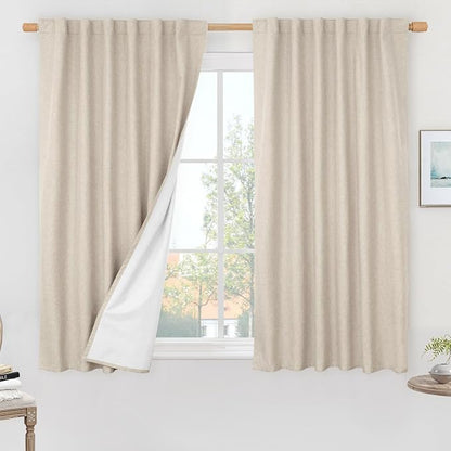 54 Inch Linen Full Blackout Window Curtains by LAMIT