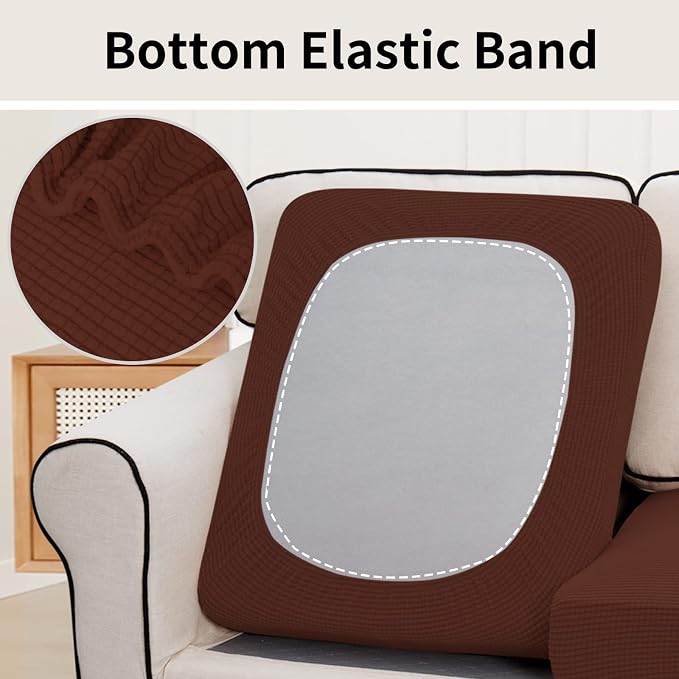 Easy-Going Stretch 2 Pieces Loveseat Couch Cushion Cover - Image 4