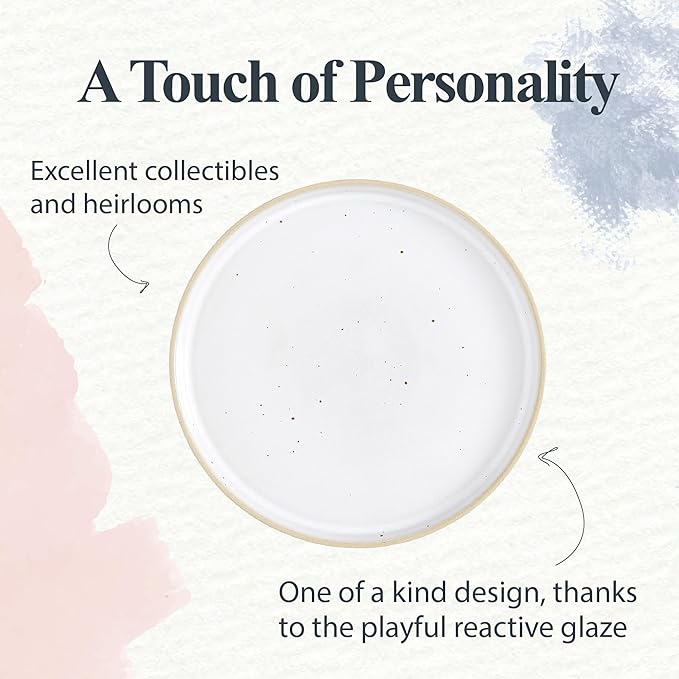 Portmeirion Minerals 10.5" Dinner Plate, Moonstone - Contemporary Stoneware Platter, Durable & Stylish for Dining, Microwave & Dishwasher Safe - Ideal for Kitchen Entertainment, Made in Portugal