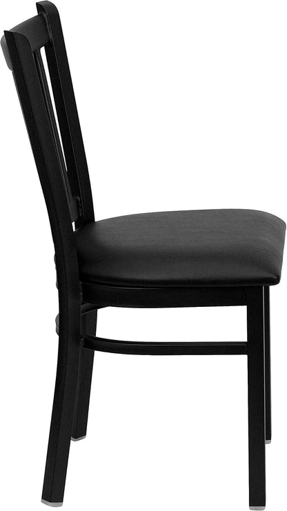 Flash Furniture HERCULES Series Black Vertical Back Metal Restaurant Chair - Image 4