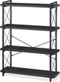 HCHQHS Bookshelf, 4-Tier Industrial Bookcase, Freestanding Tall Bookshelves by HCHQHS