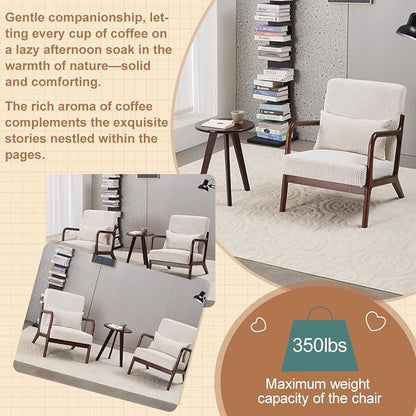 Mid-Century Accent Chair & Coffee Table Set, Vintage Style - Image 3
