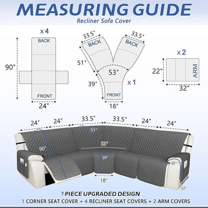 Arfntevss Recliner Sectional Couch Covers 1OO% Waterproof L Shape Sofa Cover - Image 2